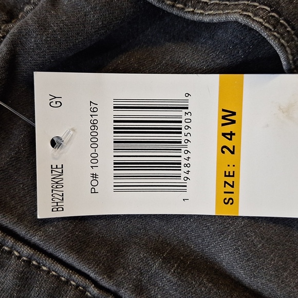 NEW! Democracy "Ab"solution High-Rise Vintage Skinny Jeans, Gray w/ Jeweled Hem - Picture 12 of 12